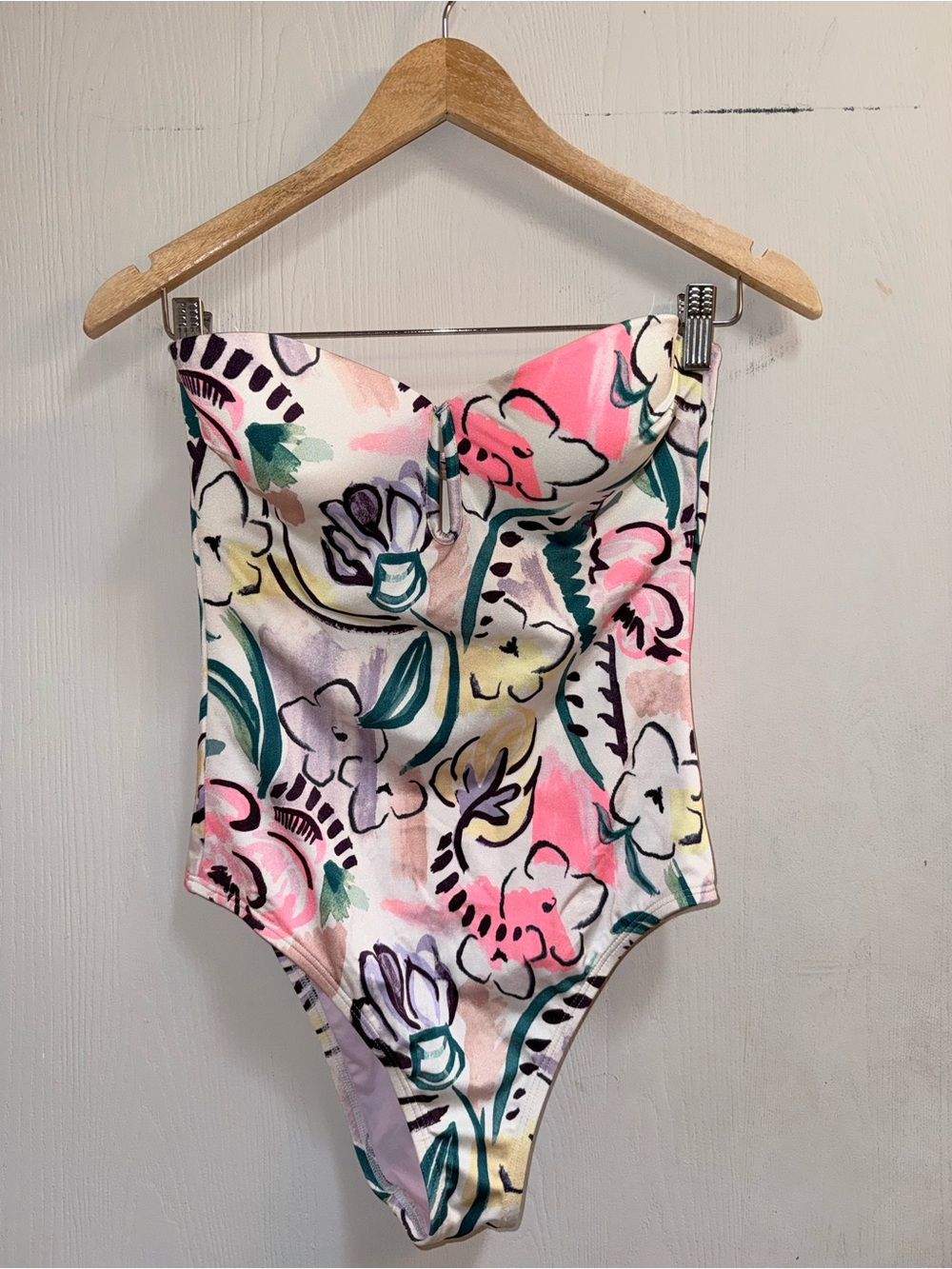 Victoria’s Secret Floral Strapless One-Piece Swimsuit - size 36C